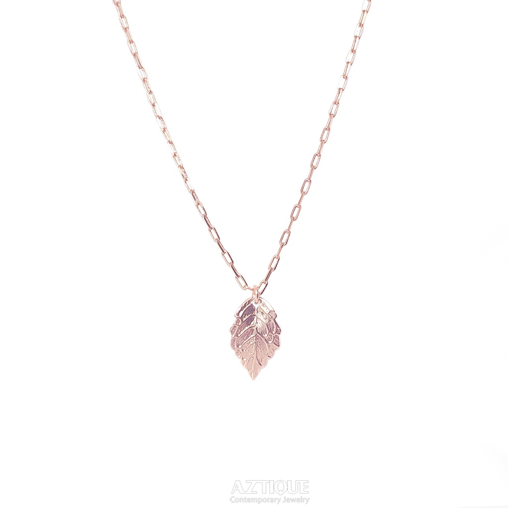 ส่งฟรี-เหลือ-230-เก็บโค้ดหน้าร้าน-aztique-จี้-สร้อยคอ-ใบไม้จิ๋ว-leaf-necklace-pendant-jewelry-gifts-sa