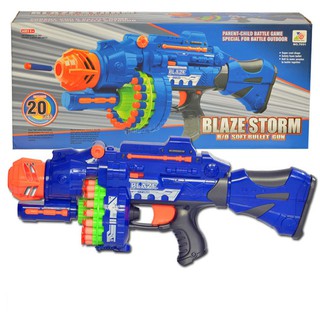 BLAZE STORM Soft Dart Machine Bullet Battle Gun with 20 Foam Safety Bullets and 20 Suckers