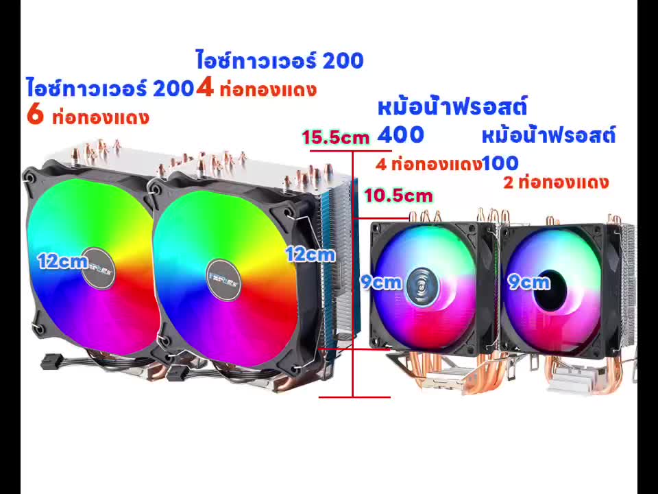 MS 6 Copper Tube 12CM CPU Fan Universal Intel AMD AMD RGB CPU Fan ...