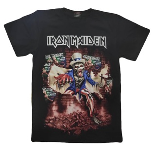 เสื้อยืดโอเวอร์ไซส์เสื้อวง Iron Maiden rock Tshirt เสื้อวงร็อค Iron MaidenS-3XL