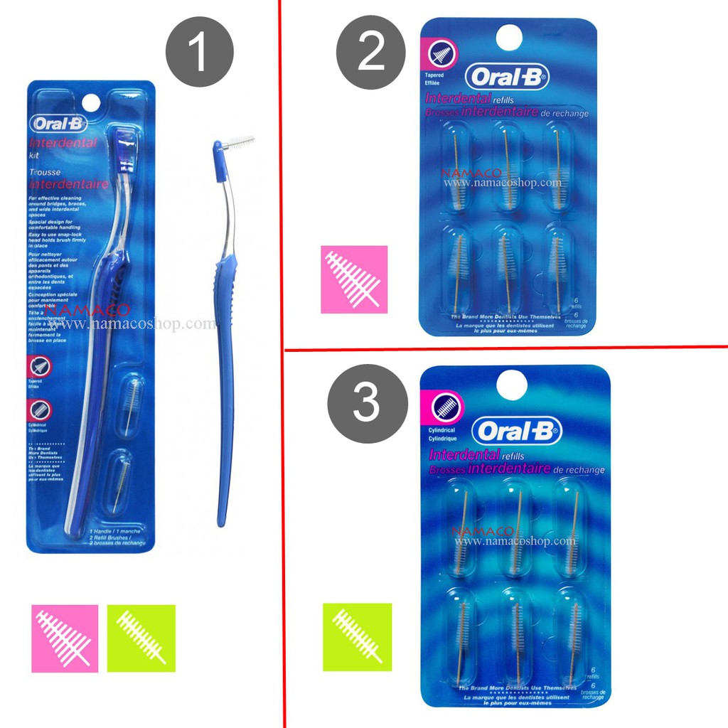 OralB แปรงซอกฟัน Interdental Brush handle 1 kit single side
