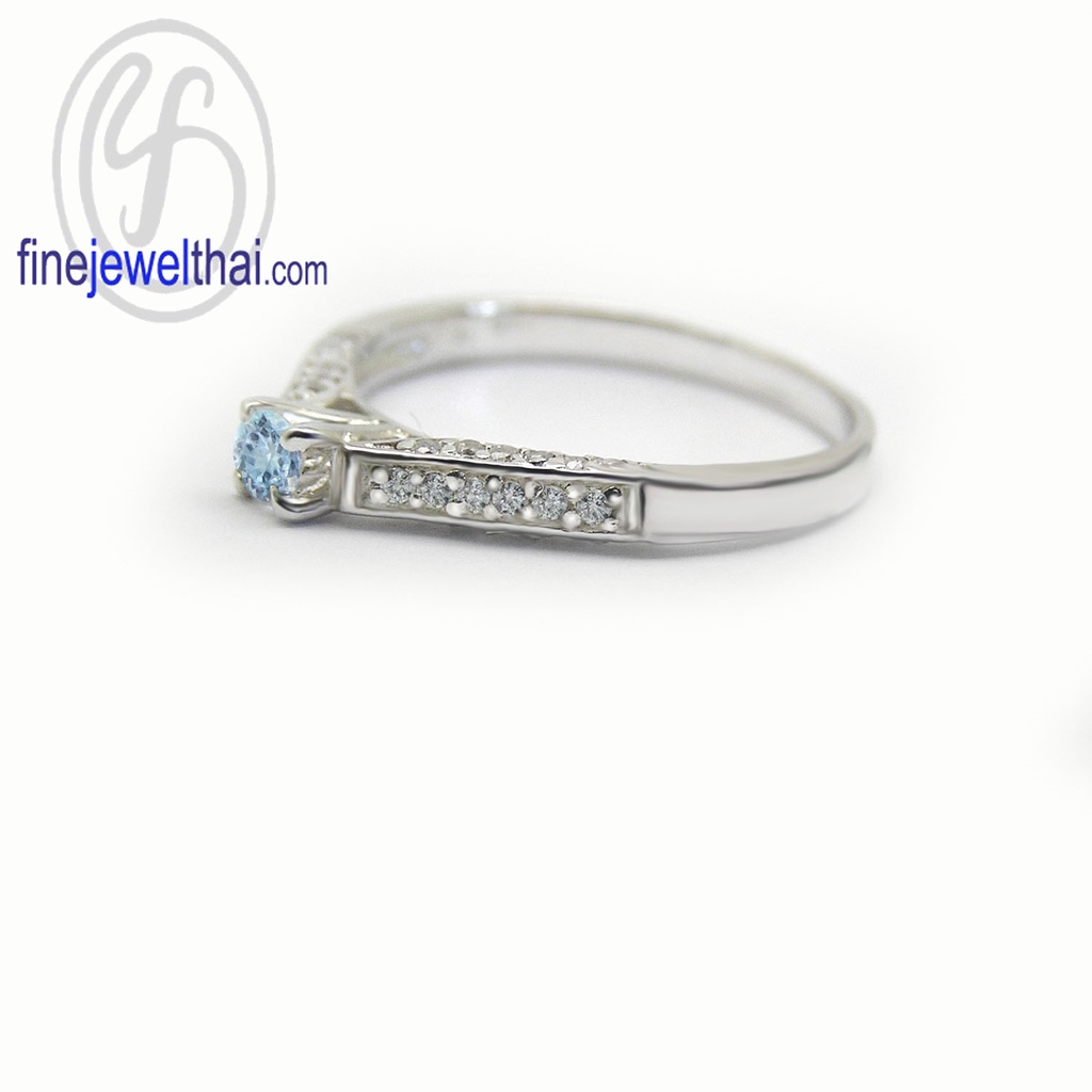 finejewelthai-แหวนโทพาซ-โทพาซ-แหวนเพชรcz-แหวนเงินแท้-พลอยประจำเดือนเกิด-topaz-silver-ring-birthstone-r1370tp