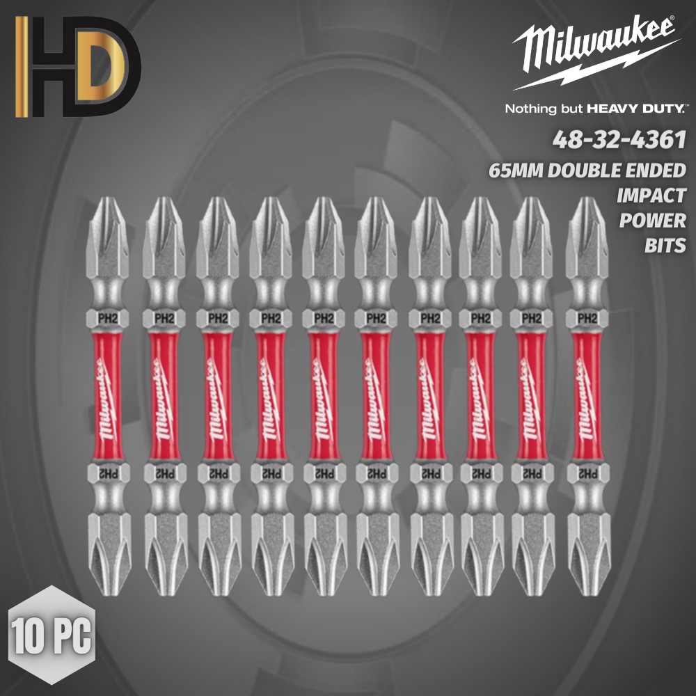 Milwaukee 65MM / 110MM SHOCKWAVE Double Ended Impact Power Bits PH2
