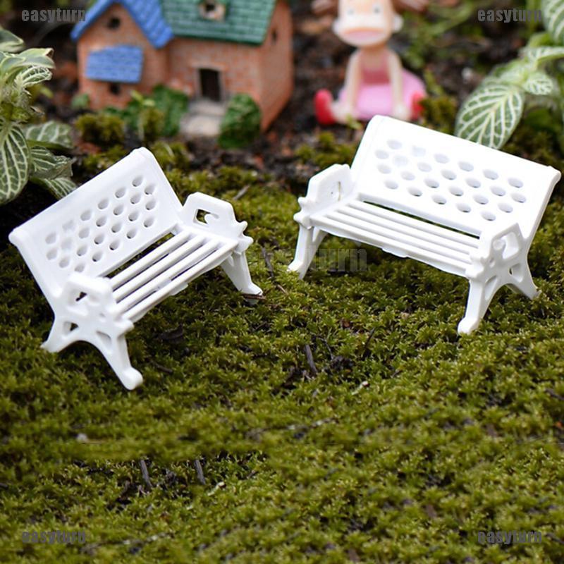 ❤jak* Mini Park Seat Bench Garden Ornament Miniature Craft Fairy Dollhouse Decor DIY