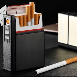 ภาพย่อรูปภาพสินค้าแรกของกล่องเก็บบุหรี่ พร้อมไแช็คUSB ใส่บุหรี่ ได้(20มวน ) รุ่น035C