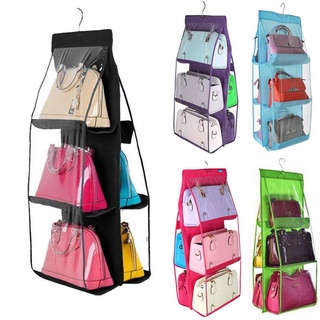 Superhomeshop ที่แขวนกระเป๋า ที่เก็บกระเป๋า แบบ 6 ใบ รุ่น 6 Pockets Hanging Purse Handbag Organizer-10Feb-J1