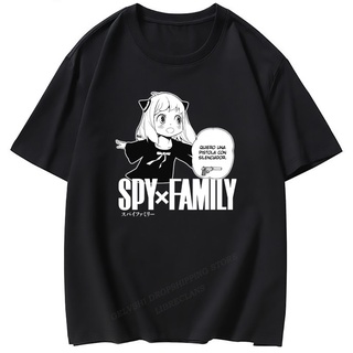 คอลูกเรือเสื้อยืดคอกลมเสื้อยืดผ้าฝ้าย พิมพ์ลายการ์ตูน Kawaii Spy X Family สไตล์ฮิปฮอป แฟชั่นฤดูร้อน สําหรับผู้ชาย และผู้