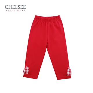 Chelsee กางเกงเลคกิ้ง 4 ส่วน เด็กผู้หญิง ประดับโบว์ปลายขา รุ่น 237768 Cotton 95% Spandex 5% มีความยืดหยุ่นอายุ 2-10ปี