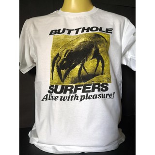 T-shirt  เสื้อนำเข้า hole Surfers Alive with Plere! Alternative Rock Punk Psychedelic Grunge Hardcore Retro Style Vintag