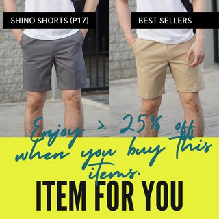 สินค้า กางเกงขาสั้นผู้ชาย ความยาว 17 นิ้ว-ผ้าชิโน ผ้านุ่ม ใส่สบาย ทรงเหนือเข่า ทรงกระบอกเล็กพอดีตัว ทันสมัย