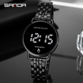 Sanda นาฬิกาข้อมือดิจิทัล อิเล็กทรอนิกส์ หน้าจอสัมผัส LED กันน้ํา สไตล์สปอร์ต แฟชั่นสําหรับผู้ชาย