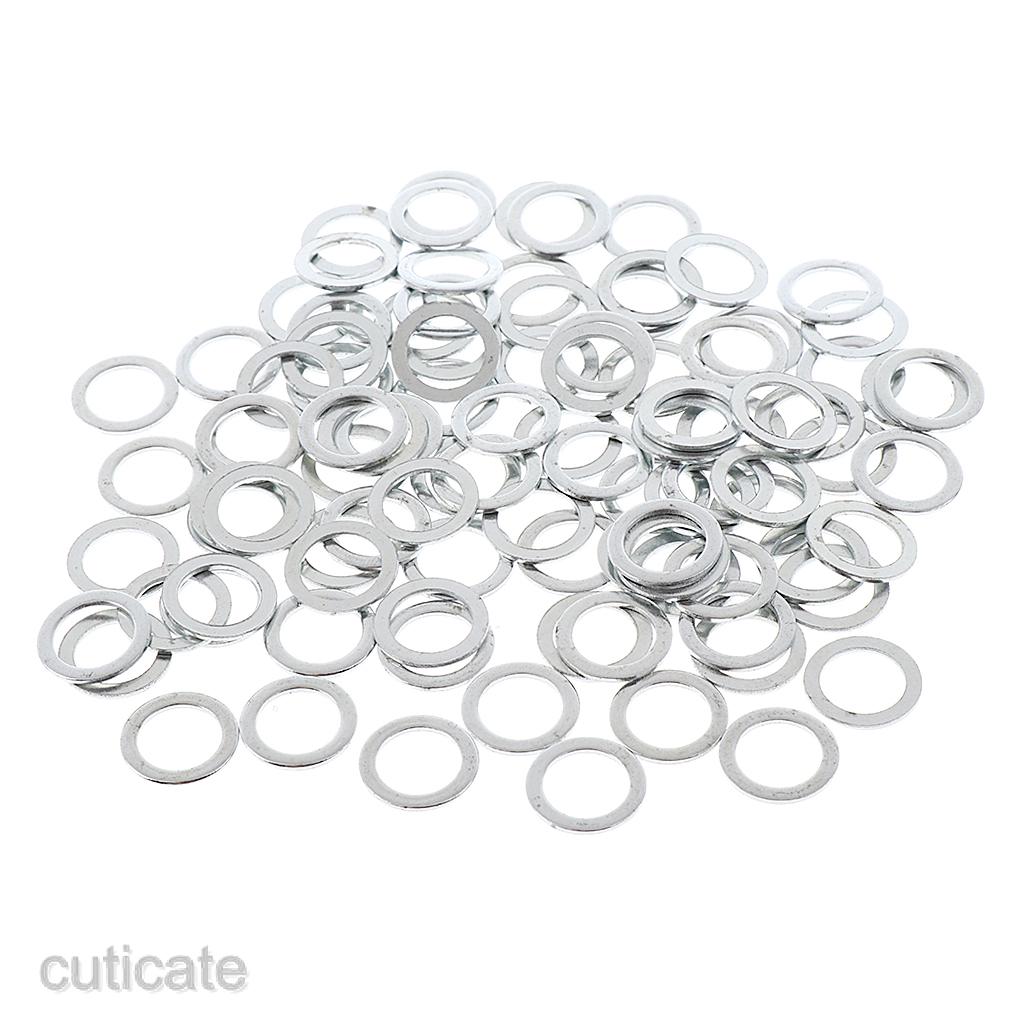 [CUTICATE] 100pcs Skateboard Washers Axle Speed Rings for Longboard Cruiser Silver 11mm