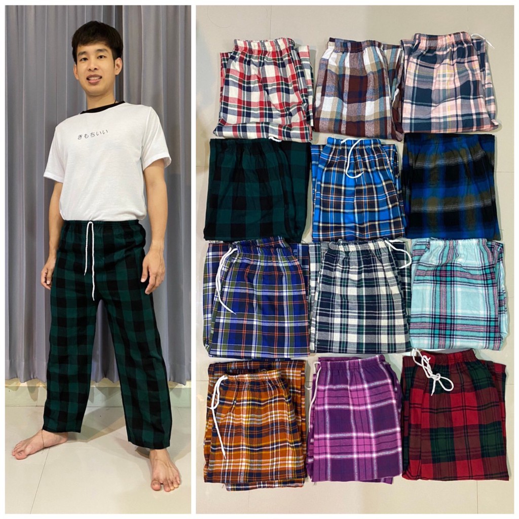 ภาพหน้าปกสินค้ากางเกงนอน ลายสก๊อต กางเกงขายาว เอวยางยืด มีเชือกผูก กางเกงเกาหลี สไตล์วินเทจ คละสี คละลาย จากร้าน mondays.shop บน Shopee
