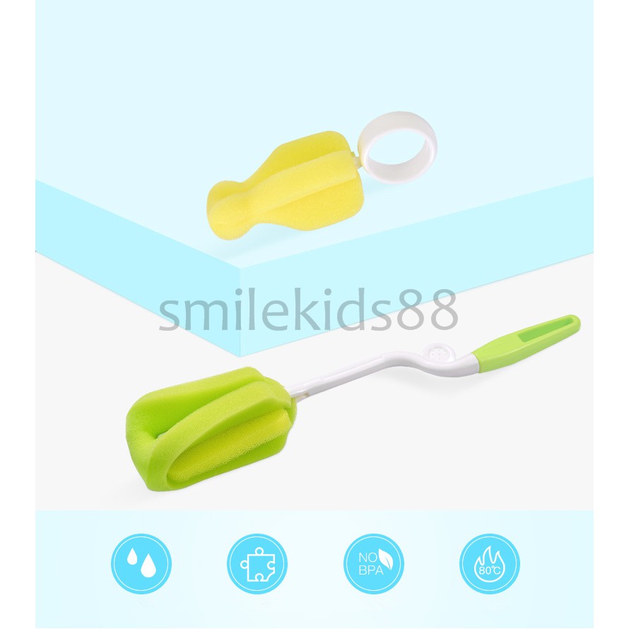 ภาพหน้าปกสินค้าแปรงฟองน้ำทำความสะอาดขวดนม จากร้าน smilekids88 บน Shopee