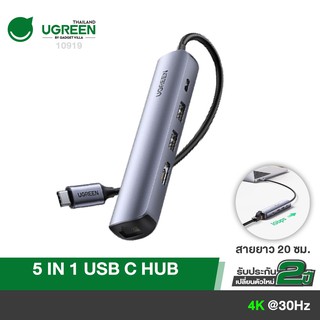 ภาพหน้าปกสินค้าUGREEN รุ่น 10919 USB C USB3.1 TYPE C Multiport Hub 5 in 1 ตัวแปลง Hub, Dock HDMI 4K ที่เกี่ยวข้อง
