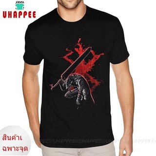 เสื้อยืด ผ้าฝ้าย พิมพ์ลายอนิเมะ Berserk Guts น่ารัก สีดํา 4XL df31ew6W104704