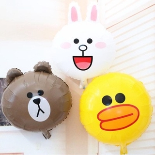 ลูกโป่งฟอยล์ ลาย Line friends ขนาด 18 นิ้ว 45 ซม. สีน้ําตาล สําหรับตกแต่งงานวันเกิด