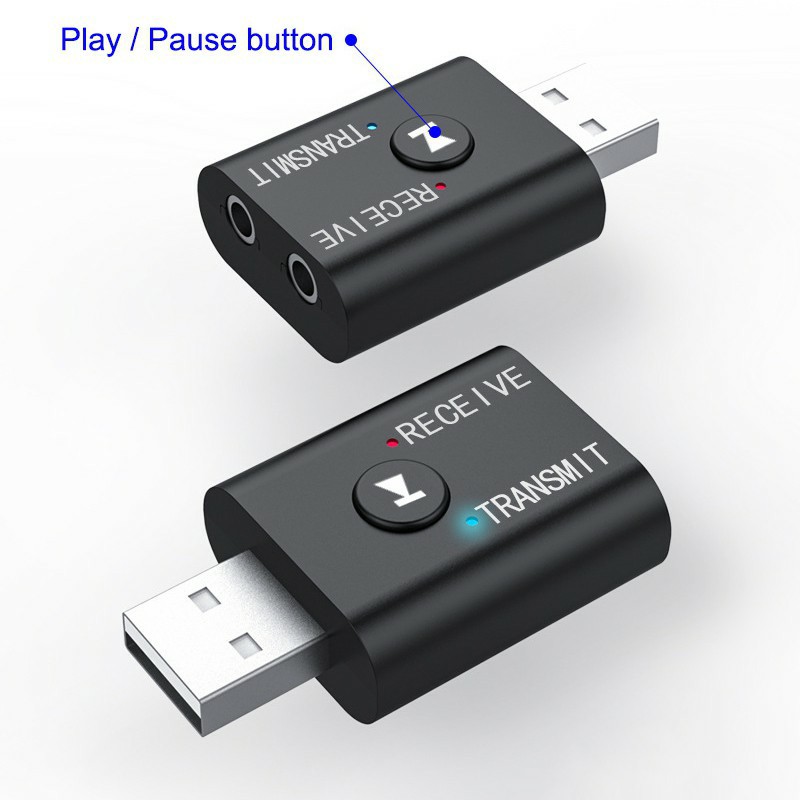 ภาพสินค้า2 in 1 USB บลูทูธ ตัวรับส่งสัญญาณ USB Bluetooth5.0 Adapter Audio Transmitter Bluetooth Receiver สำหรับ PC / Notebook จากร้าน tukdeeshop.99 บน Shopee ภาพที่ 3