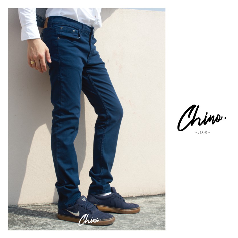 กางเกงขากระบอก-สีฟ้า-size-28-36-chino-jeans-กางเกงขายาวผู้ชาย-ผ้ายืดใส่สบาย-กางเกงทำงาน-กางเกงลำลอง