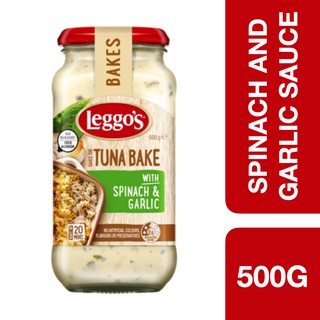 สินค้า Leggo\'s Tuna Bake with Spinach and Garlic Sauce 500g ++ เลกโก้ ซอสผักโขมและกระเทียมทูน่า 500 กรัม