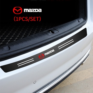 สติกเกอร์คาร์บอนไฟเบอร์ ลายโลโก้ 3d สําหรับติดกันชนหลังรถยนต์ Mazda 5 6 323 626 RX8 CX5 CX-4 MX3 MX5 Atenza Axela