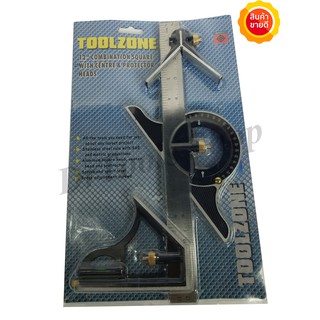 TOOLZONE 12 Combination Square มิลลิเมตรสแควร์ผสมไม้ฉากสแตนเลสหลายฟังก์ชั่นเครื่องมือวัด #0122