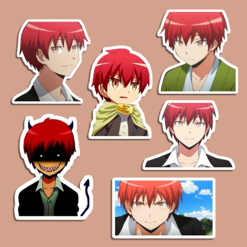 สติกเกอร์-ลายการ์ตูนอนิเมะ-assasination-classroom-karma-akabane-nagisa-shiota-koro-sensei-akabane-karma