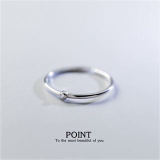 s925 Point ring แหวนเงินแท้ ดีไซน์เล็ก ๆ  จิ๋ว ๆ เรียบง่าย ใส่สบาย เป็นมิตรกับผิว สามารถปรับขนาดได้