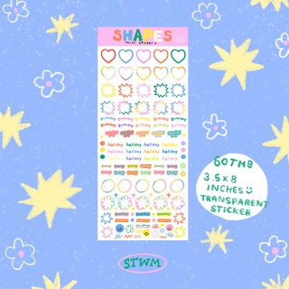 สินค้า Mini shape and hearts sticker สติกเกอร์ขอบใส ไซส์ 3.5x8 inches | Stickwithme4ev