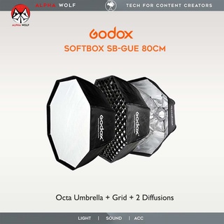 Godox SB-GUE 80 cm. Octa Softbox with Bowen Mount ร่มทรงแปดเหลี่ยม ขนาด 80cm พร้อมกริดและแผ่นกรอง 2 ชั้น ประกันศูนย์