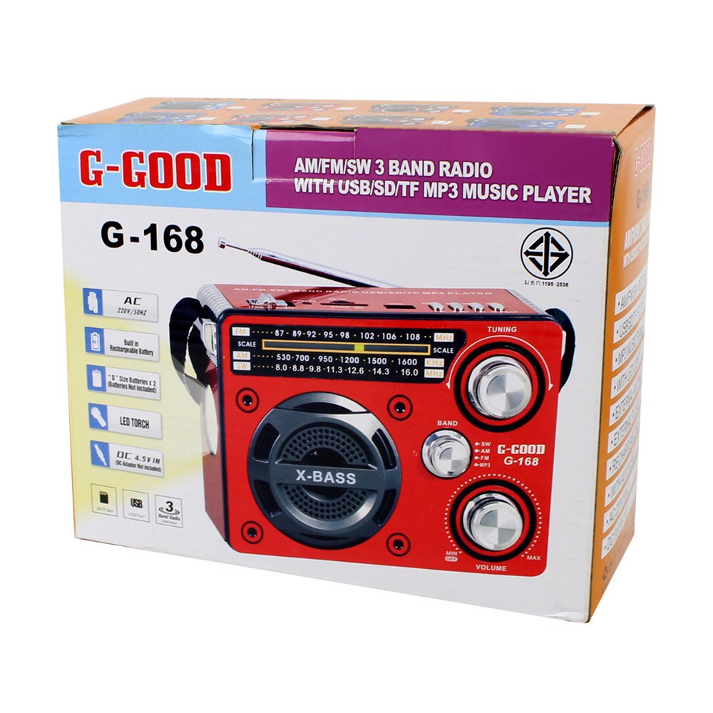 ภาพหน้าปกสินค้าG-GOOD เครื่องเล่นวิทยุ AM/FM/MP3 รุ่น G-168 จากร้าน lixiaominlala บน Shopee