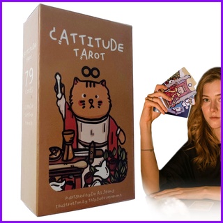 ภาพหน้าปกสินค้าไพ่ทาโรต์เกมกระดาน Cattitude Tarot Decks การ์ดโต้ตอบ นําโชค ของขวัญสําหรับคนรักไพ่ทาโรต์ notath ที่เกี่ยวข้อง