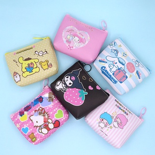 Kawaii กระเป๋าใส่เหรียญ หนัง PU กันน้ํา ลายการ์ตูน Hello Kitty Kuromi น่ารัก ของขวัญ สําหรับเด็กผู้หญิง ขายส่ง