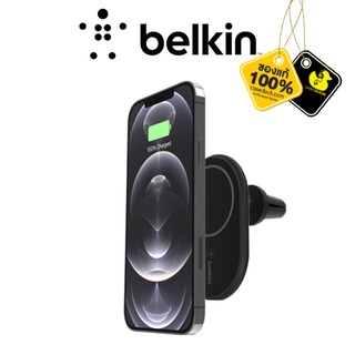ที่ยึดโทรศัพท์ในรถยนต์ Belkin BOOST CHARGE Magnetic Wireless Charging Car Vent Mount Charger 10 W (WIC004btBK)