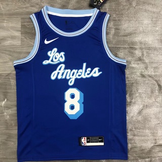 เสื้อกีฬาบาสเก็ตบอล ลาย NBA Los Angeles Lakers 8 &amp; 24 Kobe Bryant Heat Pressed Retro Hardwood Classics Edition Jerseys Swingman Blue KLakck08DIgdki27 สําหรับผู้ชาย