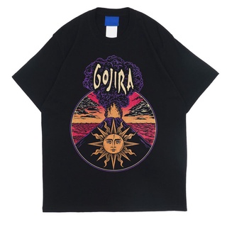 ผ้าฝ้าย 100%เสื้อยืด ผ้าฝ้าย พิมพ์ลาย Gojira Heavy Metal Band สําหรับผู้ชายS-3XL