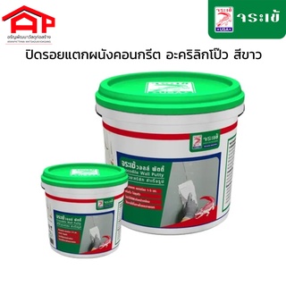 จระเข้  วอลล์ พัตตี้ Crocodile Wall Putty สีโป๊วอะคริลิก สำเร็จรูป 5 กก. ซ่อมผนัง แตกร้าว สีขาว