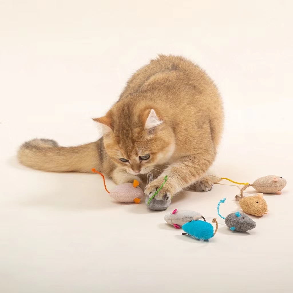 a026-petของเล่นตุ๊กตาหนู-ขนนกจําลอง-ทนต่อการกัด-สําหรับฝึกสัตว์เลี้ยง-แมว-banlu375