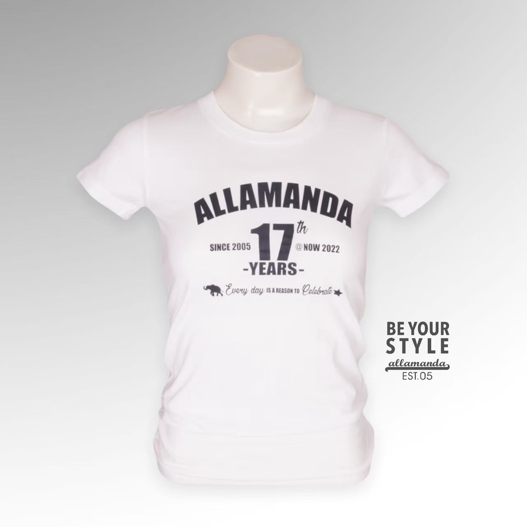 sale-เสื้อยืด-allamanda-รุ่น-17-years-สีขาว-งานสกรีน-สินค้าลิขสิทธิ์แท้-s-m-l-xl
