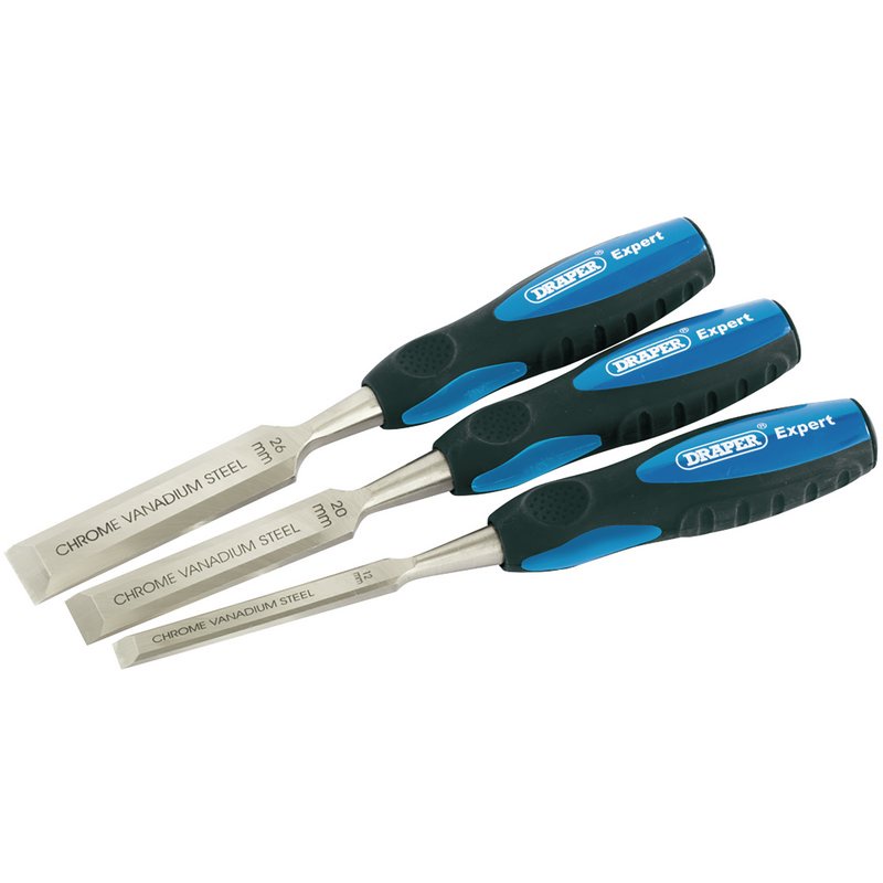 สิ่วลบเหลี่ยม Chisels With Bevel Edges, 150mm (3 Piece) DRAPER Stock No ...