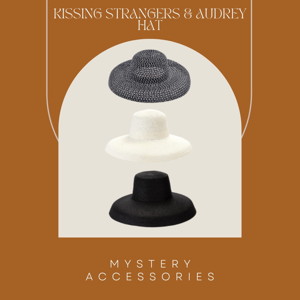 ราคาและรีวิวH62/H129-130: Kissing Strangers Hat  Mystery Accessories หมวก หมวกสานสีดำ