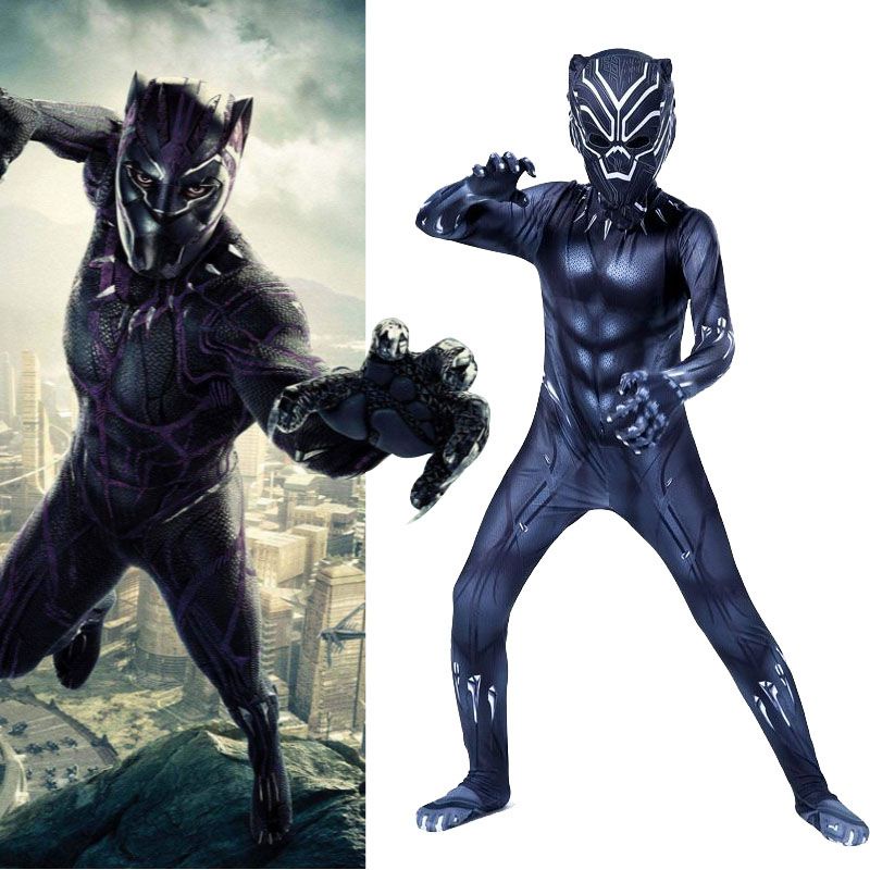 ราคาและรีวิวชุดจั๊มสูทคอสเพลย์ Movie Black Panther Superhero Zentai สําหรับผู้ใหญ่และเด็ก