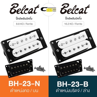 Belcat® ปิ๊กอัพกีตาร์ไฟฟ้า ทรง Strat แบบฮัมบัคกิ้ง ตำแหน่งบน (BH-23-N-WH) , ล่าง (BH-23-B-WH) วัสดุเฟอร์ไรต์