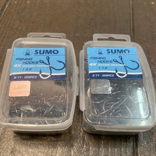 สินค้า เบ็ด Sumo 4x กล่องฟ้า ⚡️กล่อง 100 ตัว