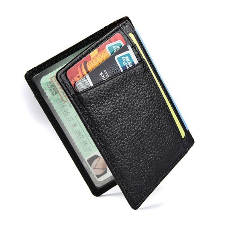 fin-1-กระเป๋าเงิน-กระเป๋าใส่บัตร-กระเป๋าแบบบางnew-fashion-black-leather-wallet-thin-id-card-purse-no-2941