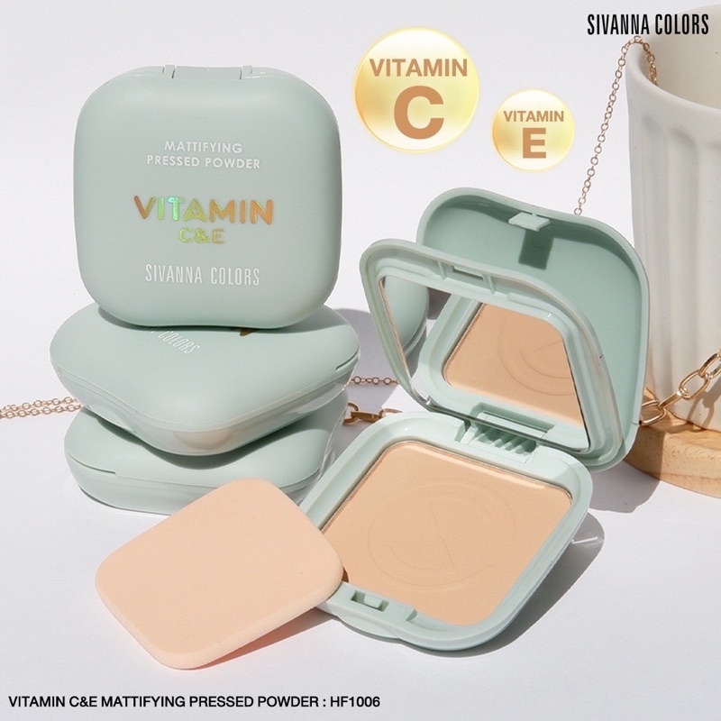 ของแท้-ส่งไว-sivanna-color-vitamin-c-amp-e-mattifying-pressed-powder-แป้งผสมวิตามินซีและอี-hf1006
