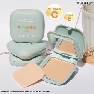 (🔥ของแท้/ส่งไว🔥)Sivanna Color Vitamin C&amp;E Mattifying Pressed Powder  แป้งผสมวิตามินซีและอี HF1006