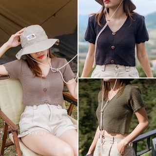 🏕️KNIT CROP TOP เสื้อไหมพรมครอป