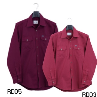 Bovy Shirt - เสื้อเชิ้ตแขนยาวสีพึ้น  รุ่นBB 3598 ,RD05