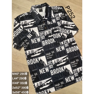 ❌ไม่ยับ ไม่ร้อน ใส่สบาย❌ เสื้อPolo เสื้อโปโลแขนสั้น ลายวินเทจ Brooklyn P252